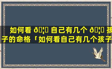 如何看 🦟 自己有几个 🦋 孩子的命格「如何看自己有几个孩子的命格详解」